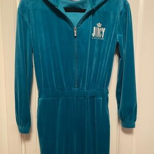 Juicy Couture Soft Turquoise Velour Jumpsuit